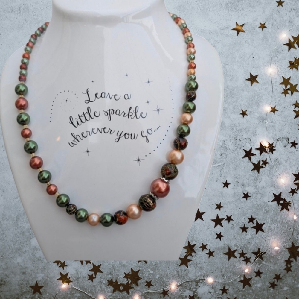 Handcrafted Faux Pearl Bead Necklace